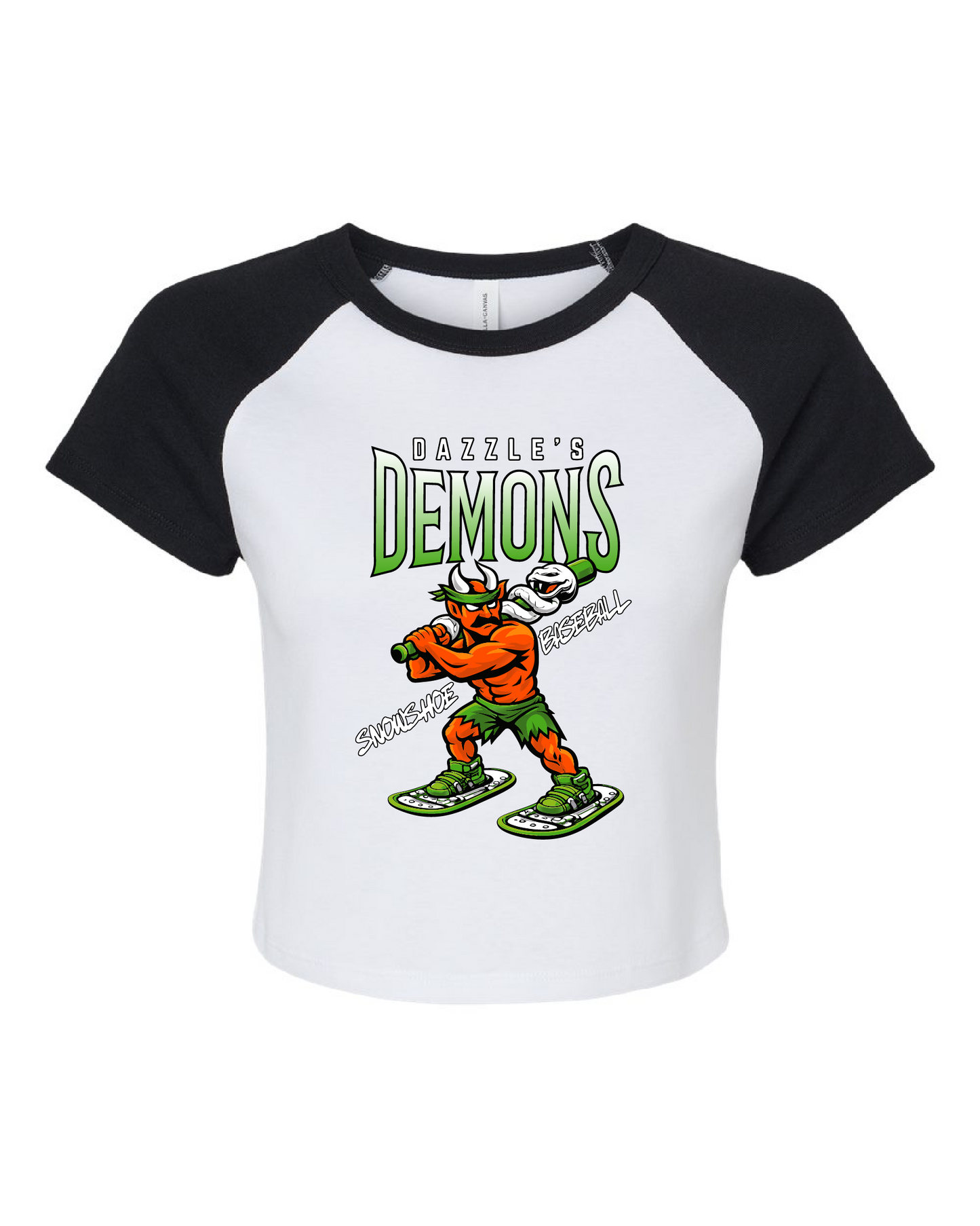 Women's Micro Rib Raglan Baby Tee - Dazzle's Batter Logo