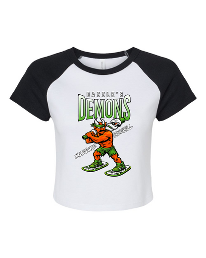 Women's Micro Rib Raglan Baby Tee - Dazzle's Batter Logo