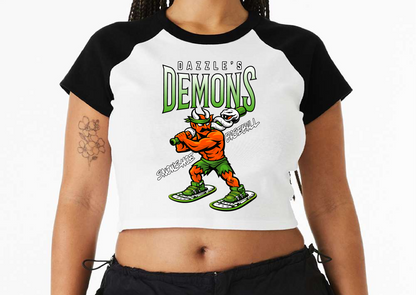 Women's Micro Rib Raglan Baby Tee - Dazzle's Batter Logo