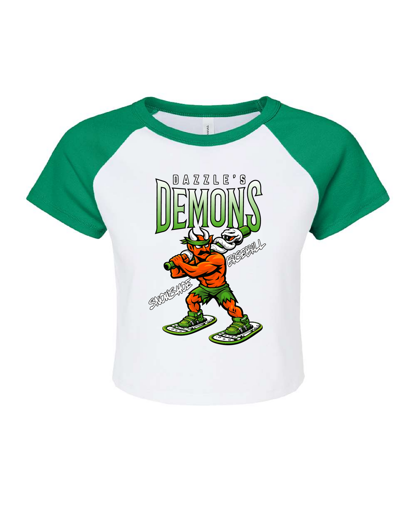 Women's Micro Rib Raglan Baby Tee - Dazzle's Batter Logo