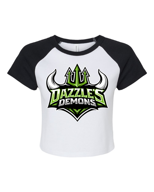 Women's Micro Rib Raglan Baby Tee - Dazzle's Team Logo