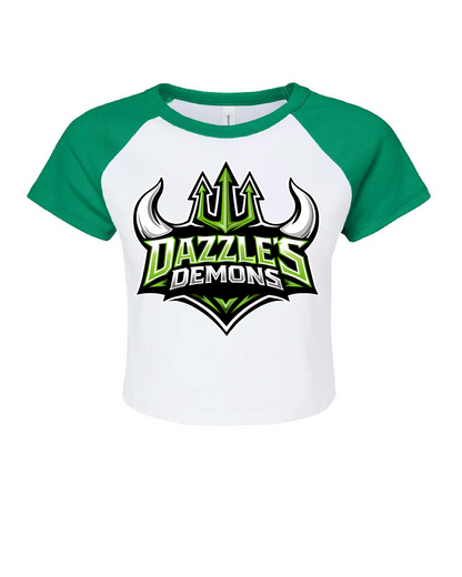 Women's Micro Rib Raglan Baby Tee - Dazzle's Team Logo