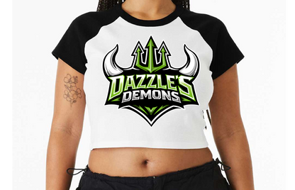 Women's Micro Rib Raglan Baby Tee - Dazzle's Team Logo