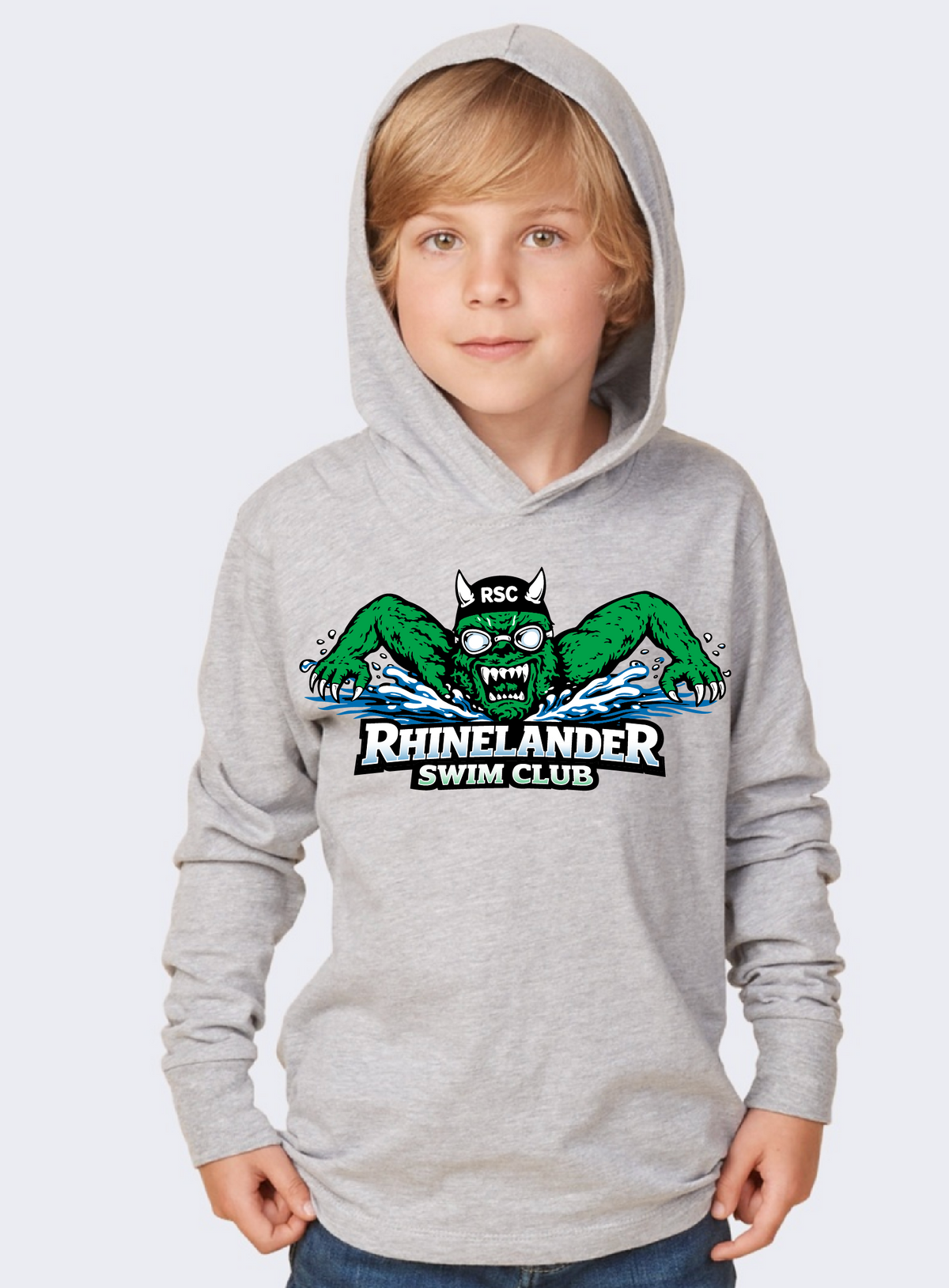 Hooded Tee Shirt Youth  - Swim Club Logo