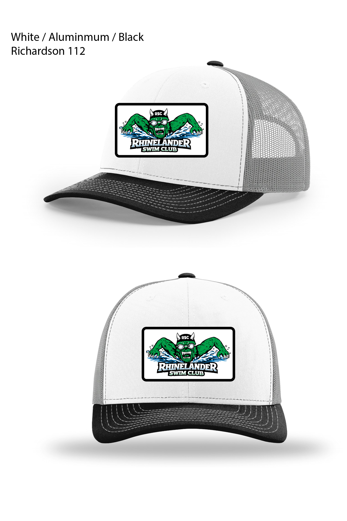 Mesh Back Trucker - Richardson 112 with woven Swim Club Patch
