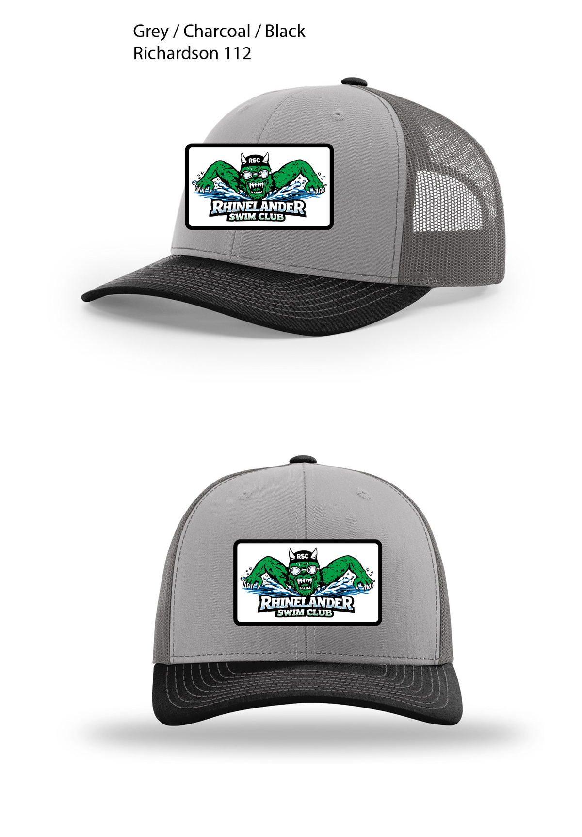 Mesh Back Trucker - Richardson 112 with woven Swim Club Patch