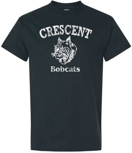 Adult Heavy Cotton Tee Black Bobcats