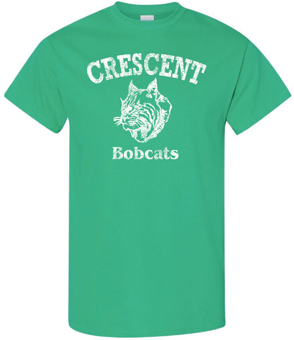 Adult Heavy Cotton Tee Green Bobcats